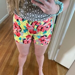 J Crew floral print shorts size 0